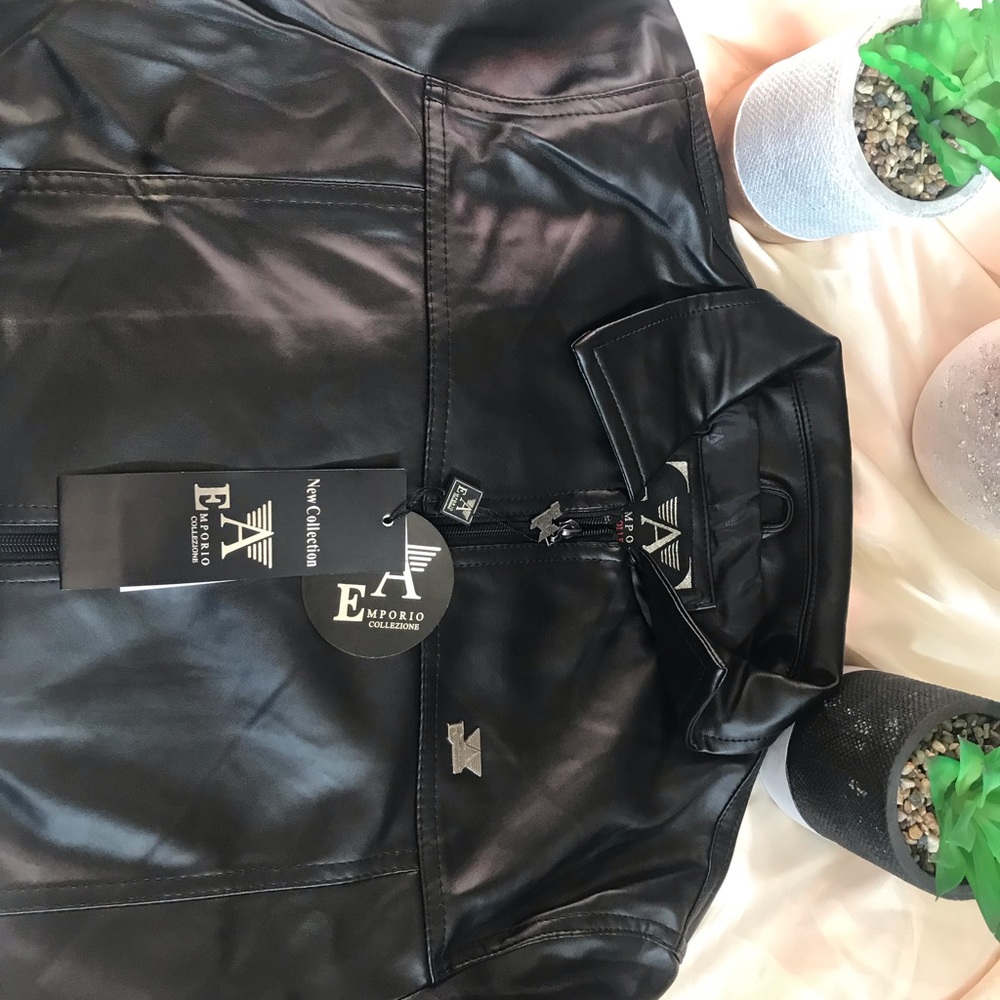 New Black Enporio Collezione Leather Jacket